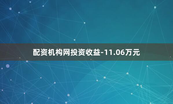 配资机构网投资收益-11.06万元